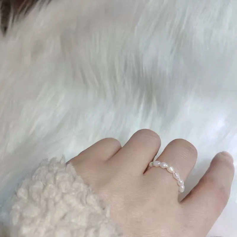 2020 Новые кольца с натуральными пресноводными жемчугами Женские модные украшения Простые многожильные пальцы Корейский стиль Подарки.