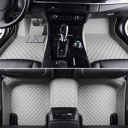 Gray Кожаный коврик для ног автомобиля на заказ для Citroen DS DS3 DS4 DS5 DS6 DS7 DS4S DS5LS для Dodge Journey автомобильные коврики автомобильные аксессуары - Название цвета: Gray