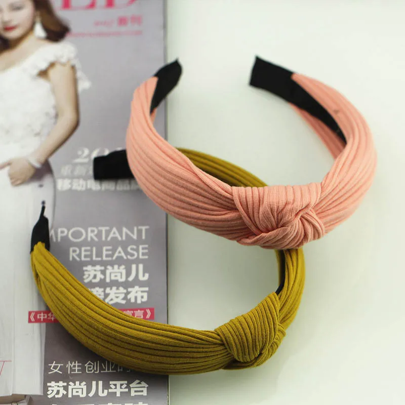 Женская эластичная повязка на голову с бантом узлом сверху цветочная для девочек