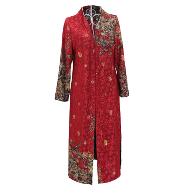 

Women Poncho Spring Autumn Vintage Floral Print Knitted Sweater Femme Plus Size 5XL Green Cardigan Sweater