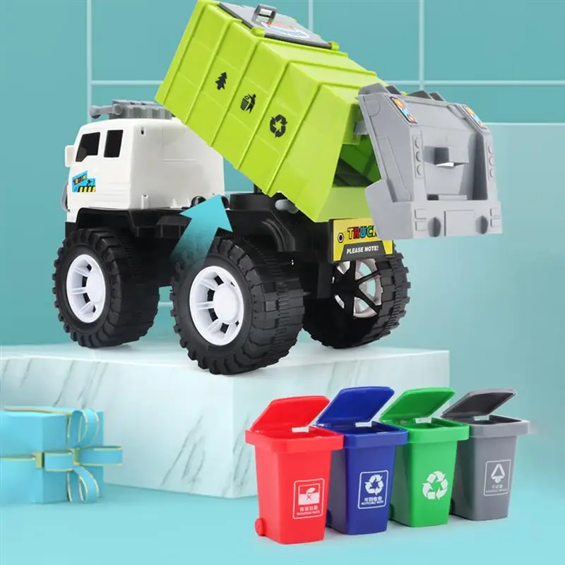 Garbage Sorting Taxi Car Model With 4 Tanks Sanitation Truck Toy Children'S Educational Gift | Игрушки и хобби