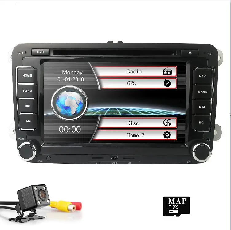 Camera4 Ossuret 7 ''2 din Автомобильный dvd-радиоплеер gps навигация для VW Golf/6/Golf/5/Passat/b7/cc/b6/SEAT/Skoda Bluetooth FM стерео плеер - Цвет: Camera4