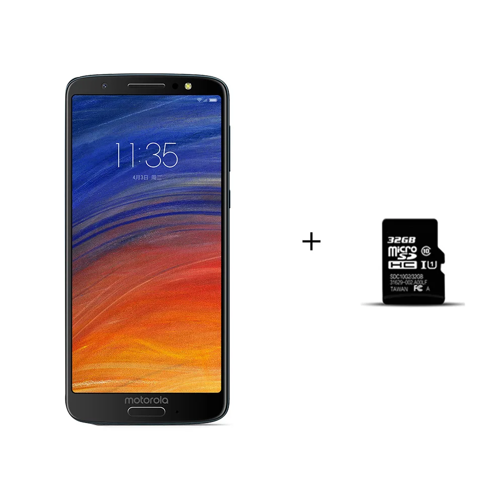 With 32G TF Card Смартфон Motorola Green Pomelo 1S G6, 5,7 дюймов, 18:9 экран, AI smart beauty shot, 4 Гб+ 64 ГБ, 3000 мАч, сенсорный, Android, мобильный телефон - Цвет: With 32G TF Card