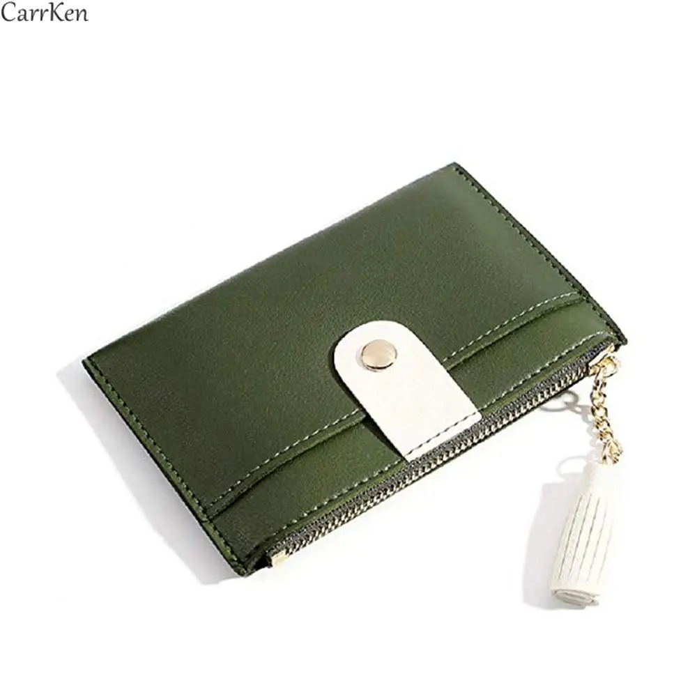 

Women Short Wallets Patchwork Fashion Coin Purse Clutch Feminina Carteira Tassel Women's Money Bag Credit Hasp Card Holder 2021