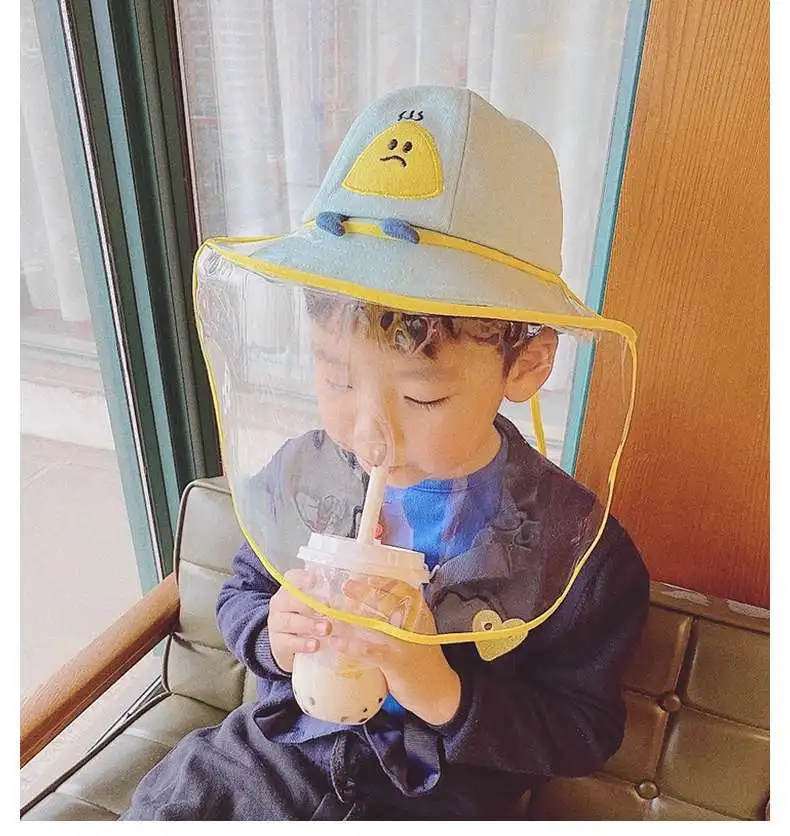 Защитная шапка со съемным пластиковым чехлом для детей против гриппа от кашля