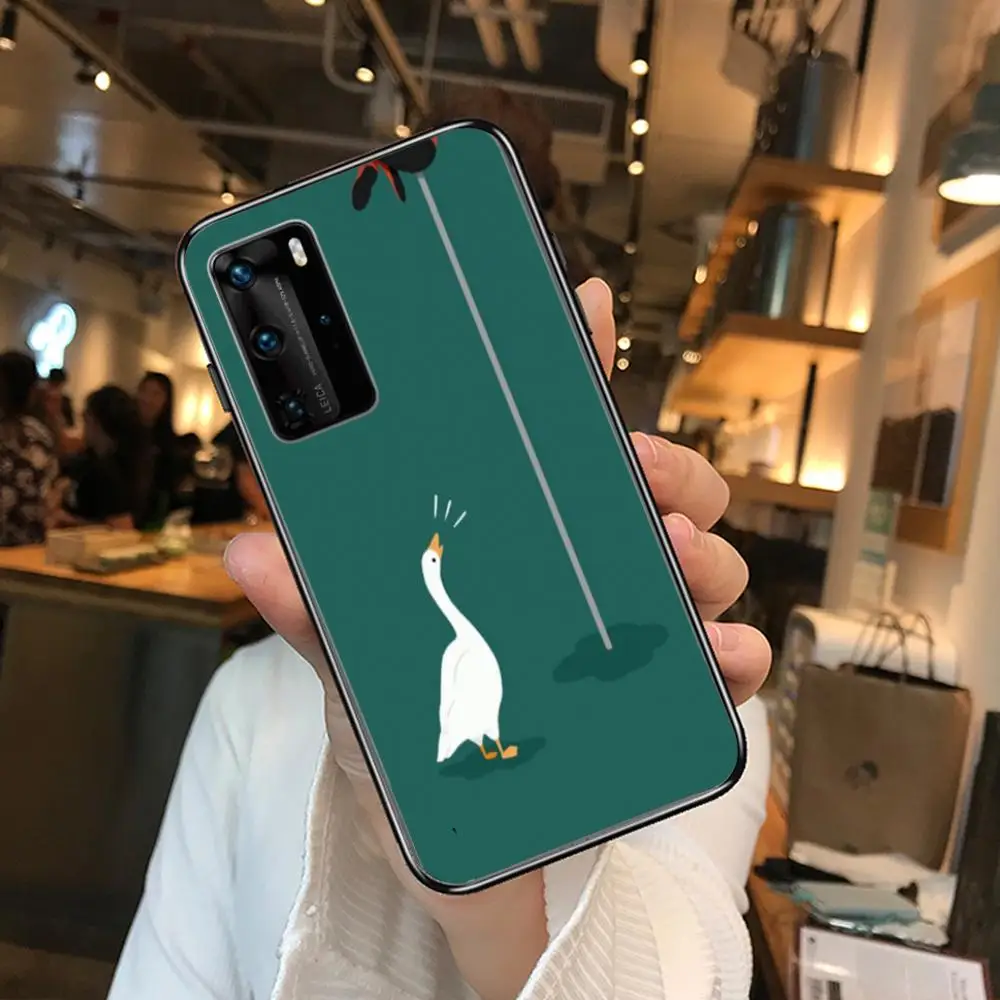 

Cartoon Goose Phone Case For Huawei P 40 30 20 10 9 8 Lite E Pro Plus Black Etui Coque Painting Hoesjes comic fashion