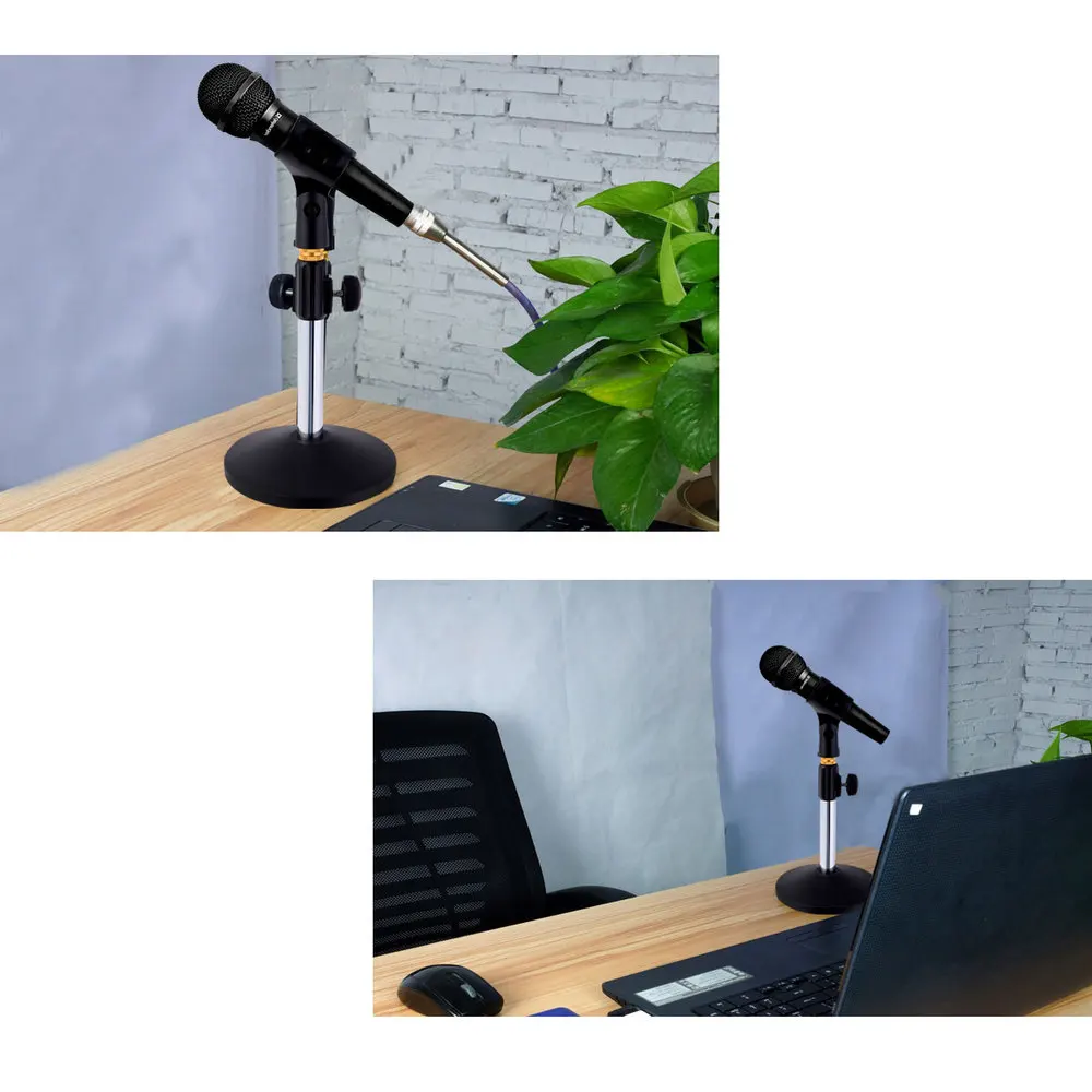 

Liftable Microphone Stand Metal Base Desktop Bracket for Home Live Broadcast Online Conference