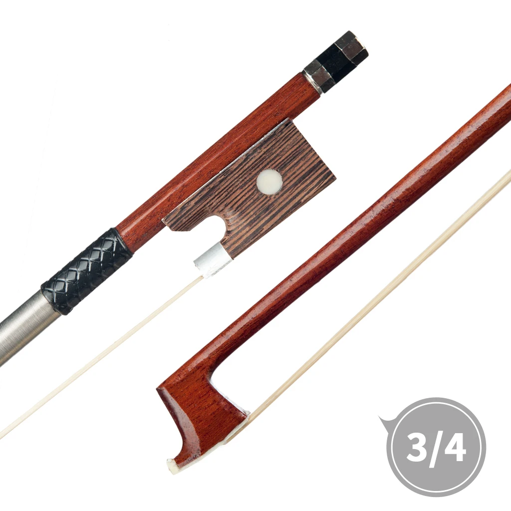 

Brazilwood Bow 3/4 Size Violin/ Fiddle Bow White Horsehair Bow Round Stick Student Bow Beginner Use