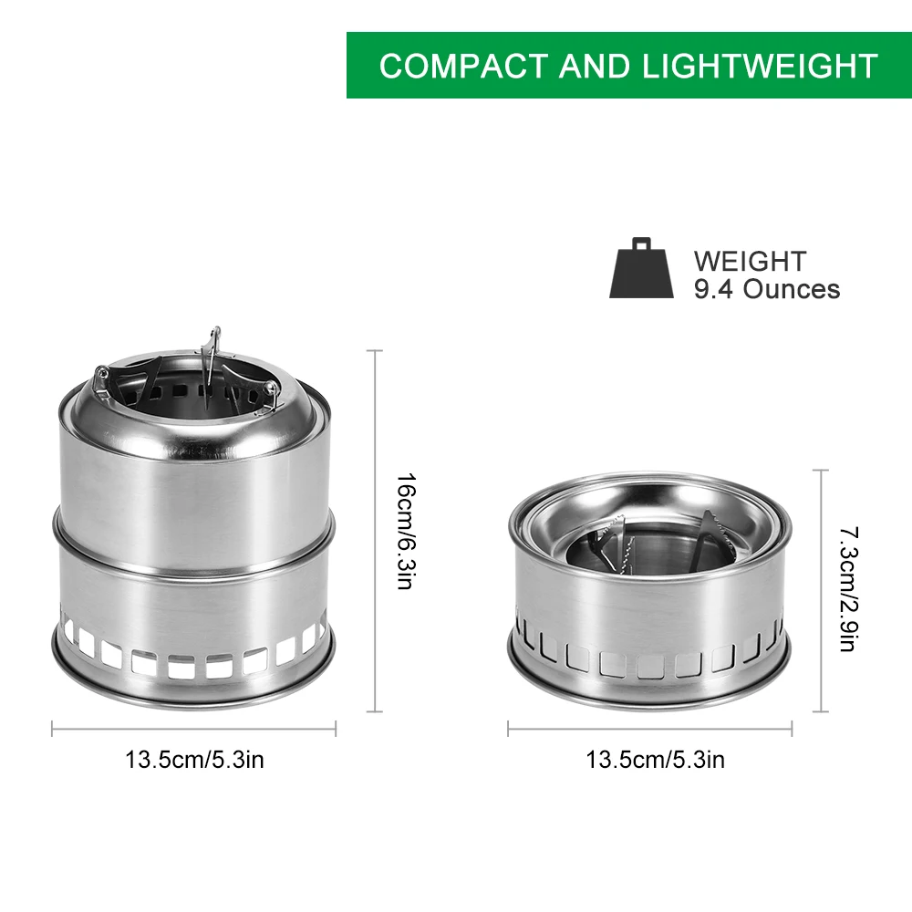 

Portable Outdoor Camping Wood Stove with BBQ Barbecue Grill Net Folding Picnic Cooking Tools Grill Net Hiking Backpacking