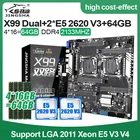 Комплект материнской платы X99 с 2 шт. XEON 2,4 ГГц E5 2620 V3 шестиядерный процессор и 4*16 Гб 2133 МГц DDR4 ОЗУ реальный 8-канальный