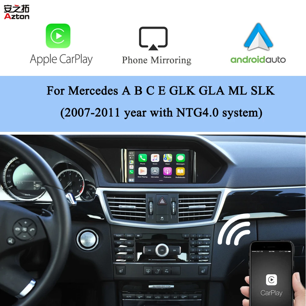 Модуль CarPlay NTG4.0 для Mercedes A B C E GLK GLA ML SLK 2007 2011 Apple беспроводной автомобильный