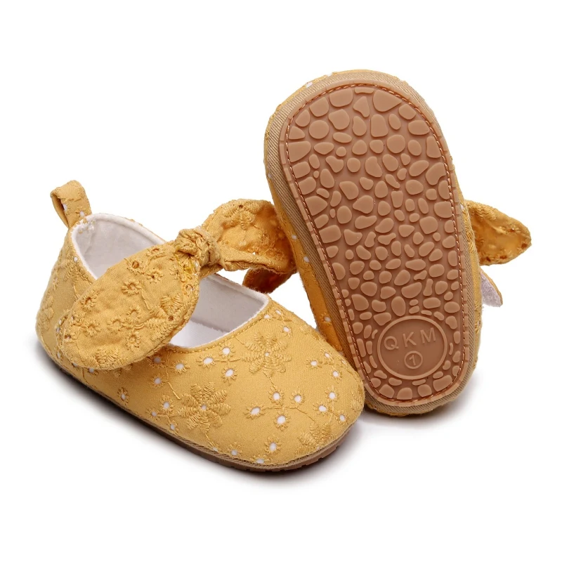 

Toddler First Walker Shoes Baby Girls Shoes Slippers Soft Sole Cute 0-18M Butterfly Crib Shoes Anti-Slip