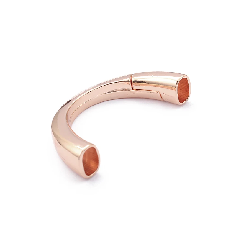 rose gold 2 шт наполовину манжеты магнитные застежки-крючки для 10x6 мм лакричный кожаный шнур DIY браслет пряжка ювелирных изделий - Цвет: rose gold