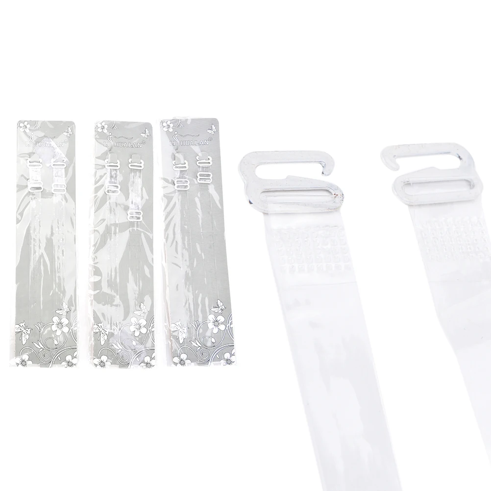 

6 Pairs/set Clear TPU Bra Straps Transparent Invisible Detachable Adjustable