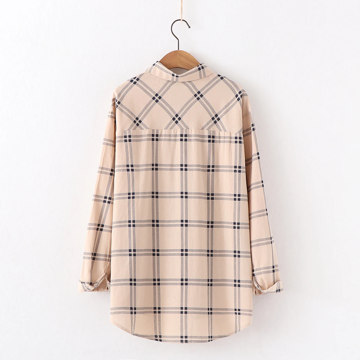 Брендовая хлопковая клетчатая рубашка для женщин новые женские блузки хорошего качества Свободные повседневные рубашки с длинными рукавами Женские Простые Топы Blusas