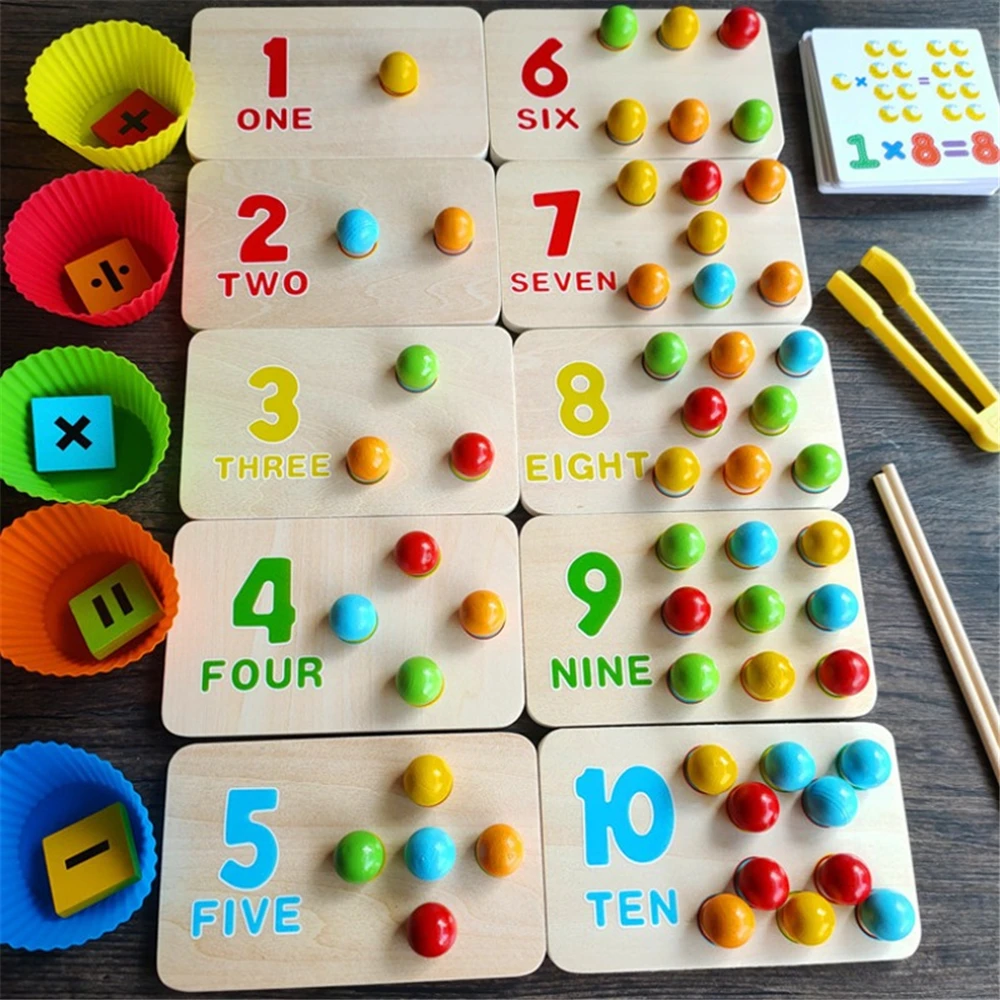 

Wooden Montessori Toys Writing Board Clip Bead Board Training Clip Beads Puzzle Board Early Educational Toy For Children