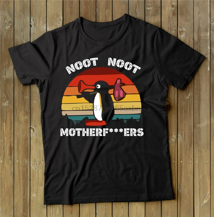 Пингвин Noot Motherfvkers Винтажная футболка унисекс свободный размер Топ