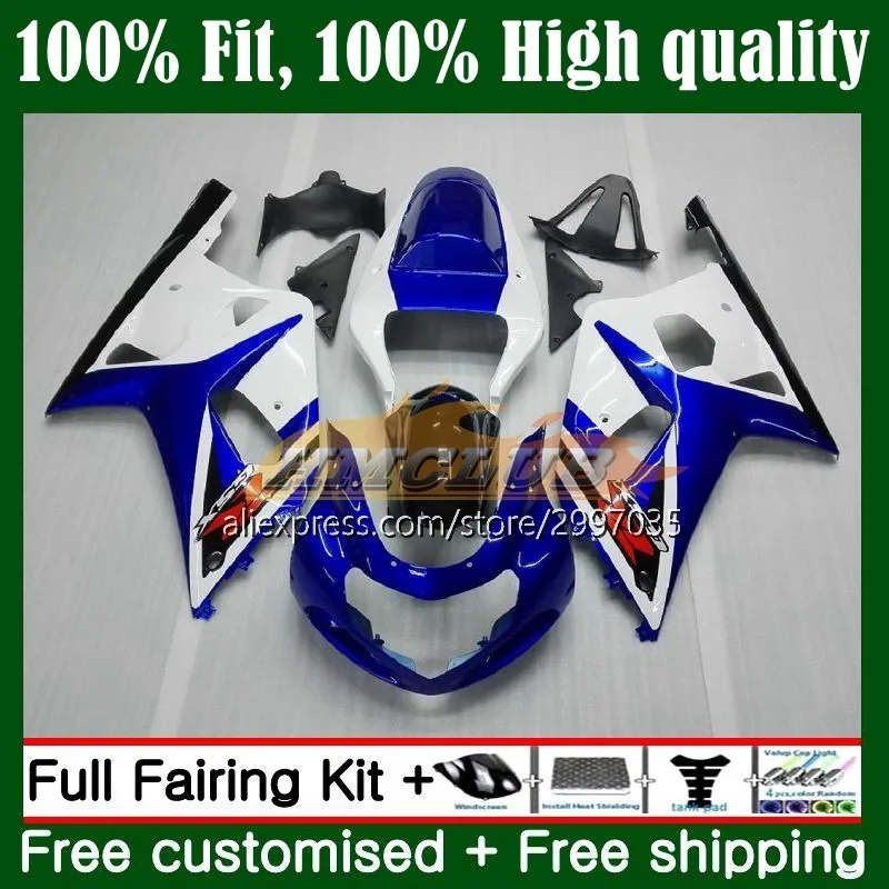 

Injection For SUZUKI GSXR-750 GSXR600 K1 GSXR 750 600 CC 11No.6 blue white GSXR750 2001 2002 2003 GSX-R600 01 02 03 Fairings