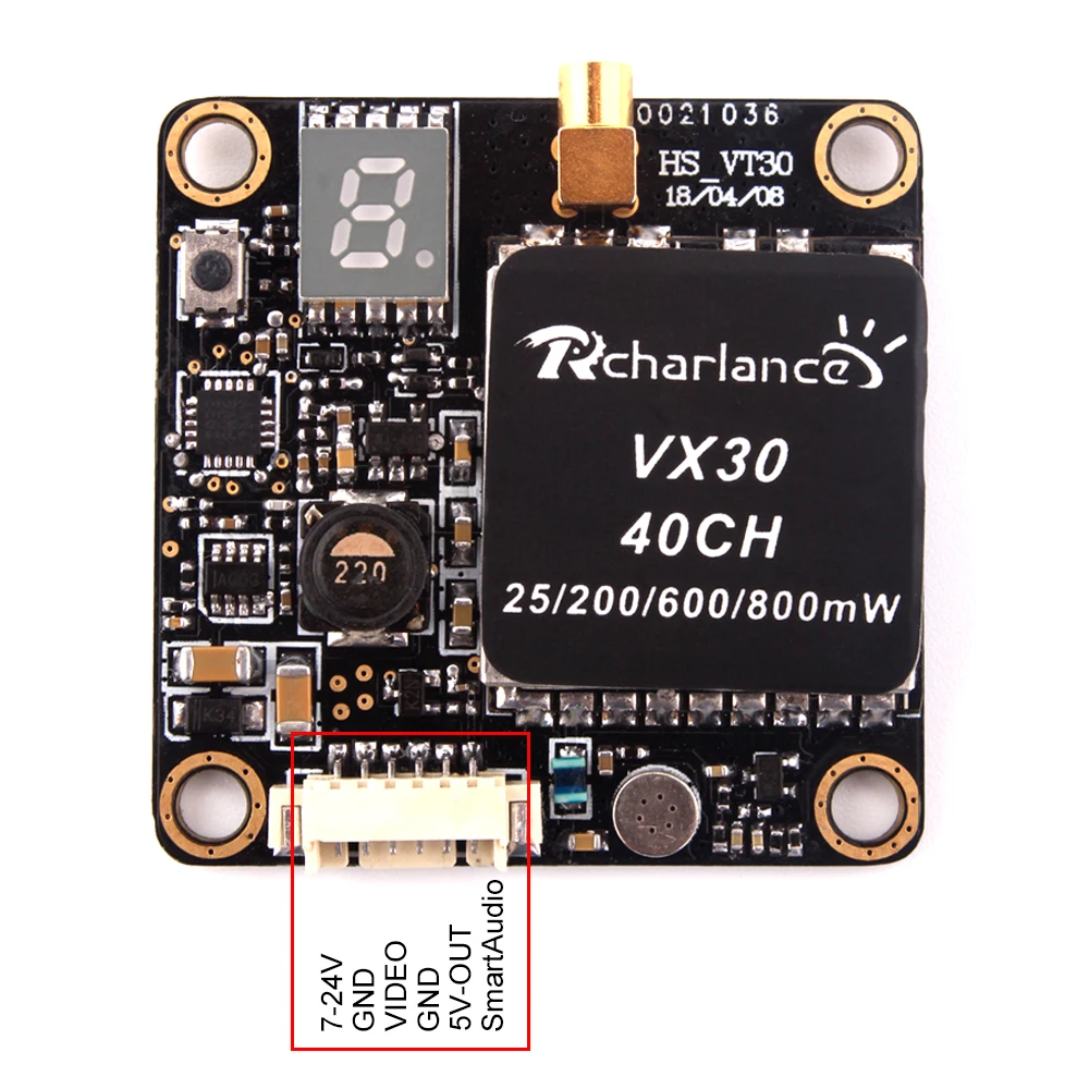 VX30 5 8G 40CH 25mW 200mW 600mW 800mW регулируемый видеопередатчик VTX 2 6S 30X30mm для FPV гоночных