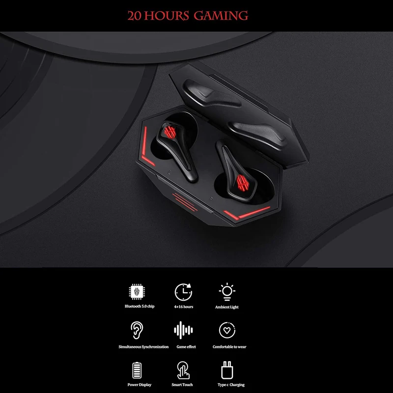 original nubia redmagic tws gaming earphone for nubia 5s 5g wireless bluetooth e sports universal headphone for realme 7 6 pro free global shipping