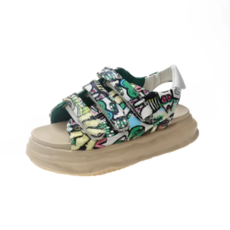 

2021 Summer New Fashion Women's Sandals Casual Platform Comfortable Women's Sandals Color-blocking Velcro Sandals Women Adult