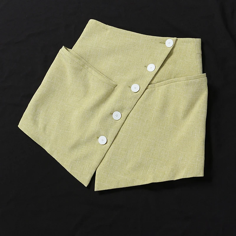 

Women White Long Sleeve Shirt Dress+Asymmetrical High Waist Mini Skirt