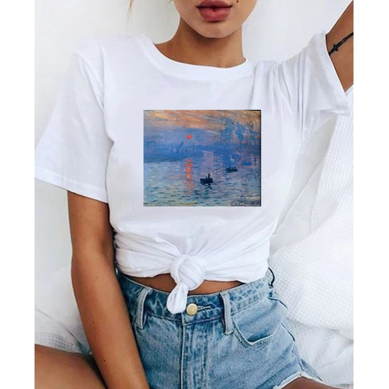

90s Painted Ulzzang Casual Tops Tees T-shirt Female Clothes Fashion Women T Shirt Harajuku Aesthetic Cute Funny Tshirt