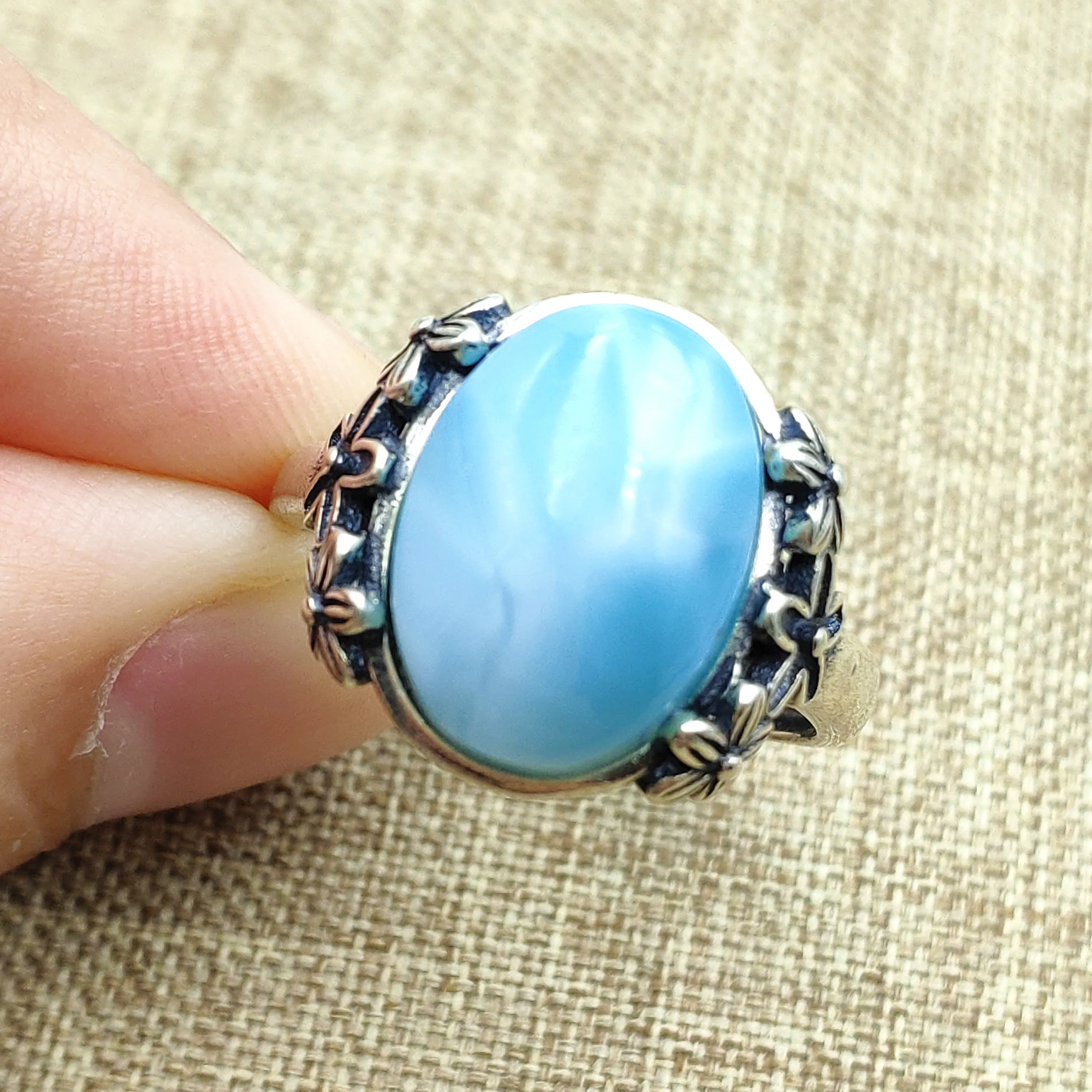 Кабошон с водным рисунком натуральный синий кабошон для женщин и мужчин капля