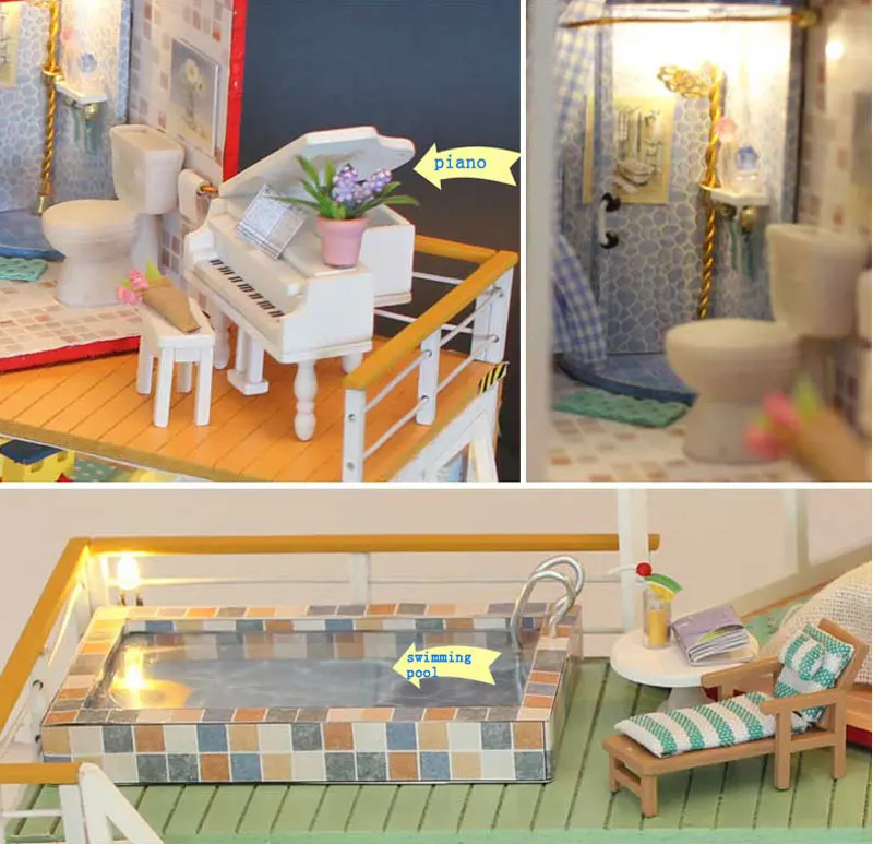 Roombox миниатюрный DIY кукольный домик с деревянная мебель для дома игрушки для детей на день рождения рождественские подарки