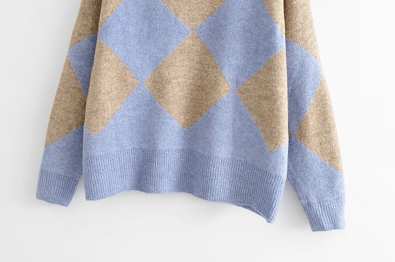 Модный свитер za мохер женский 2019 модный из кусков длинный рукав уютные пуловеры