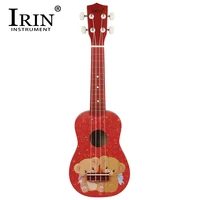 irin 21 inch ukulele basswood soprano ukulele guitar red little bear 4 strings mini hawaiian guitar kids gift musical instrument