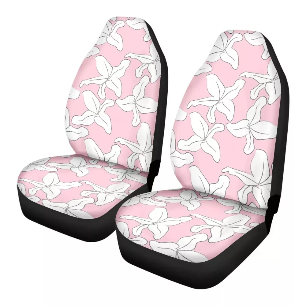 

PinUp Angel Flower Pattern Stylish Vehicle Interior Protector Fit Most Car Universal Non Fade Car Seat Covers for Women Girls