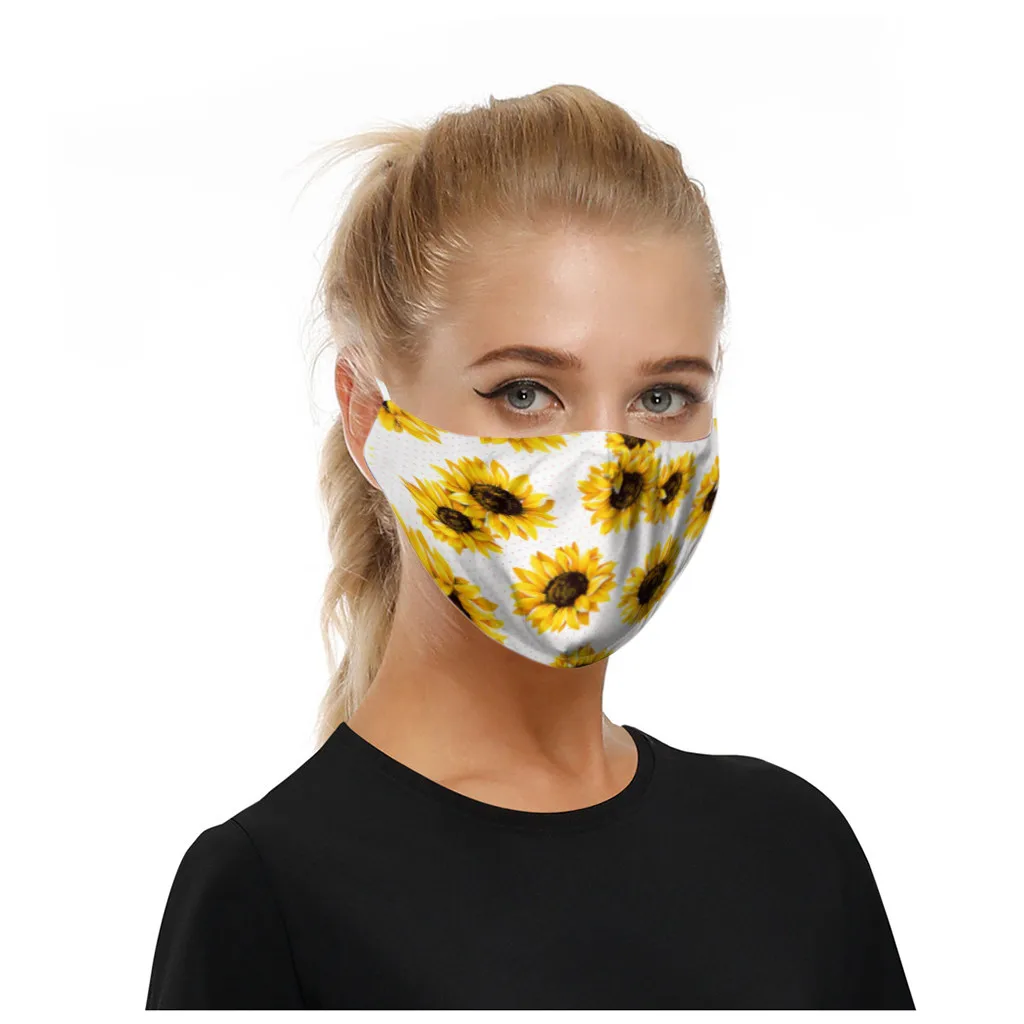 Смываемая маска хлопковая для лица взрослых улицы Пыленепроницаемая с принтом