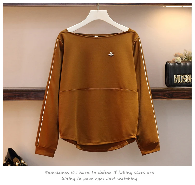 Plus Size 5XL Long Sleeve Slash Neck Jumper Sweatshirts Tops+Elastic High Waist Pants New Autumn Winter Women Fashion 2PCS Sets | Женская