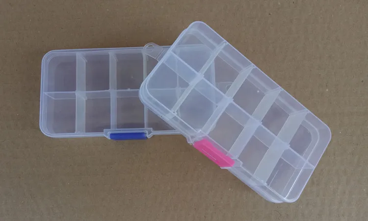 Прозрачная портативная коробка для хранения ювелирных инструментов 10 ячеек