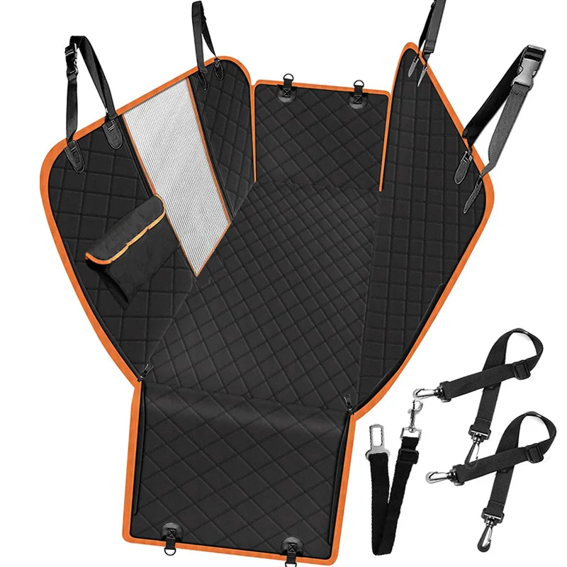 Preço Cão Do Carro Capa De Assento 100% à Prova Dwaterproof água Pet Cão Viagem Esteira Malha Portador Do Cão Carro Hammock Coxim Protector Com Zíper E Bolso