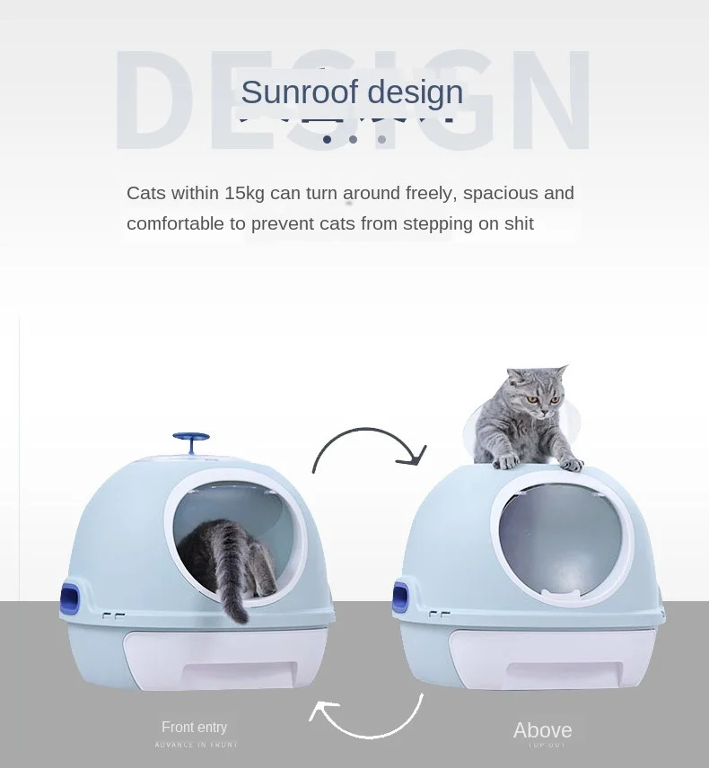 

Fully Enclosed Cat Litter Toilet Deodorant Spill-proof Supplies Drawer Type Super Top-in Shovel Excrement Cute Cat Litter Toilet