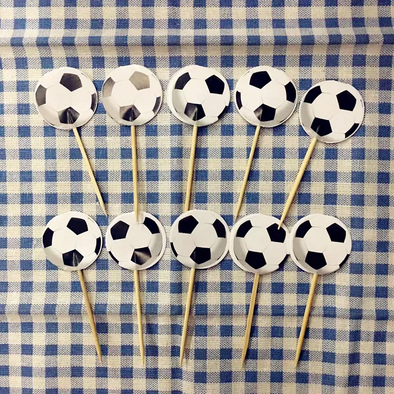 10pcs toothpicks Футбол посуда наборы Вечерние торжества детское украшение принадлежности салфетки флаги скатерть чашка бумажная тарелка день рождения - Цвет: 10pcs toothpicks