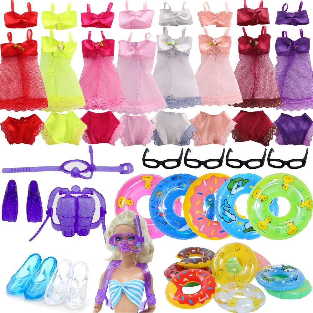 

10PCS/Set Doll Clothes Shoes Swimsuit Sexy Pajamas Diving Equipment Fit 11.8Inch Barbies Doll,30cm BJD Girl,Doll Accessories Toy
