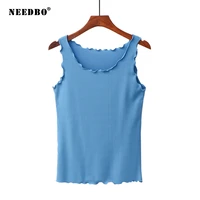 needbo modal large size tank vests slim lace trim bottoming shirt sleeveless t shirt top summer thin crop vest tops 2021 women