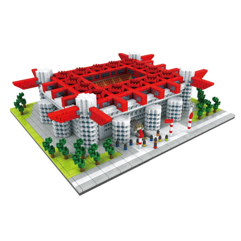 

Football Stadium Soccer Field Model Building Block Architecture City Street Spain Madrid England micro construction Toys