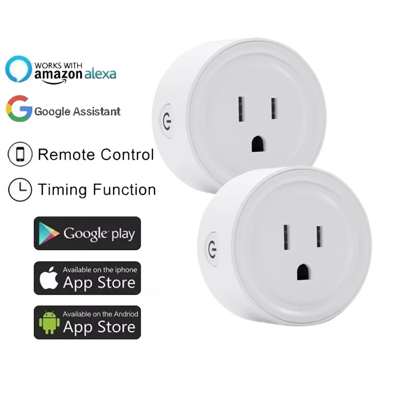 

APP Smart WiFi Plug Adaptor 10A Remote Voice Control Socket Outlet Timing Function Work With Echo Google Assisitant Ailce