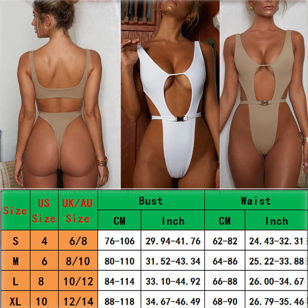 

QW Sexy Women's One Piece Swimsuit Bikini Swimwear Bathing Monokini Beach Bikini Beachwear Jumpsuit Fast delivery