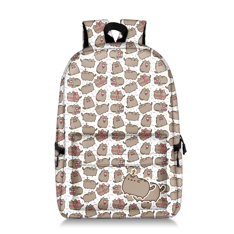 Рюкзак Pusheen школьный с принтом кота в стиле аниме нейлоновый дорожный ранец