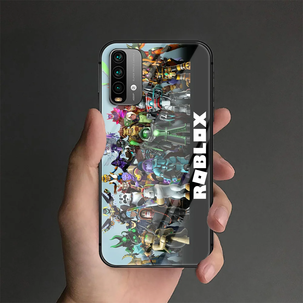 

Robloxs Game Phone Tempered Glass Case Cover For Xiaomi Redmi Note 7 8 9 A S T K30 Pro Ultra Black Etui Painting Silicone
