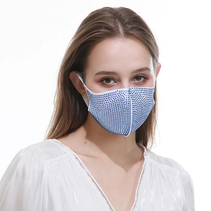 

2021 New Shiny Washable Reusable Crystal Masquerade Face Jewelry Mask Women Party Accessories Fashion Decoration Face Gift