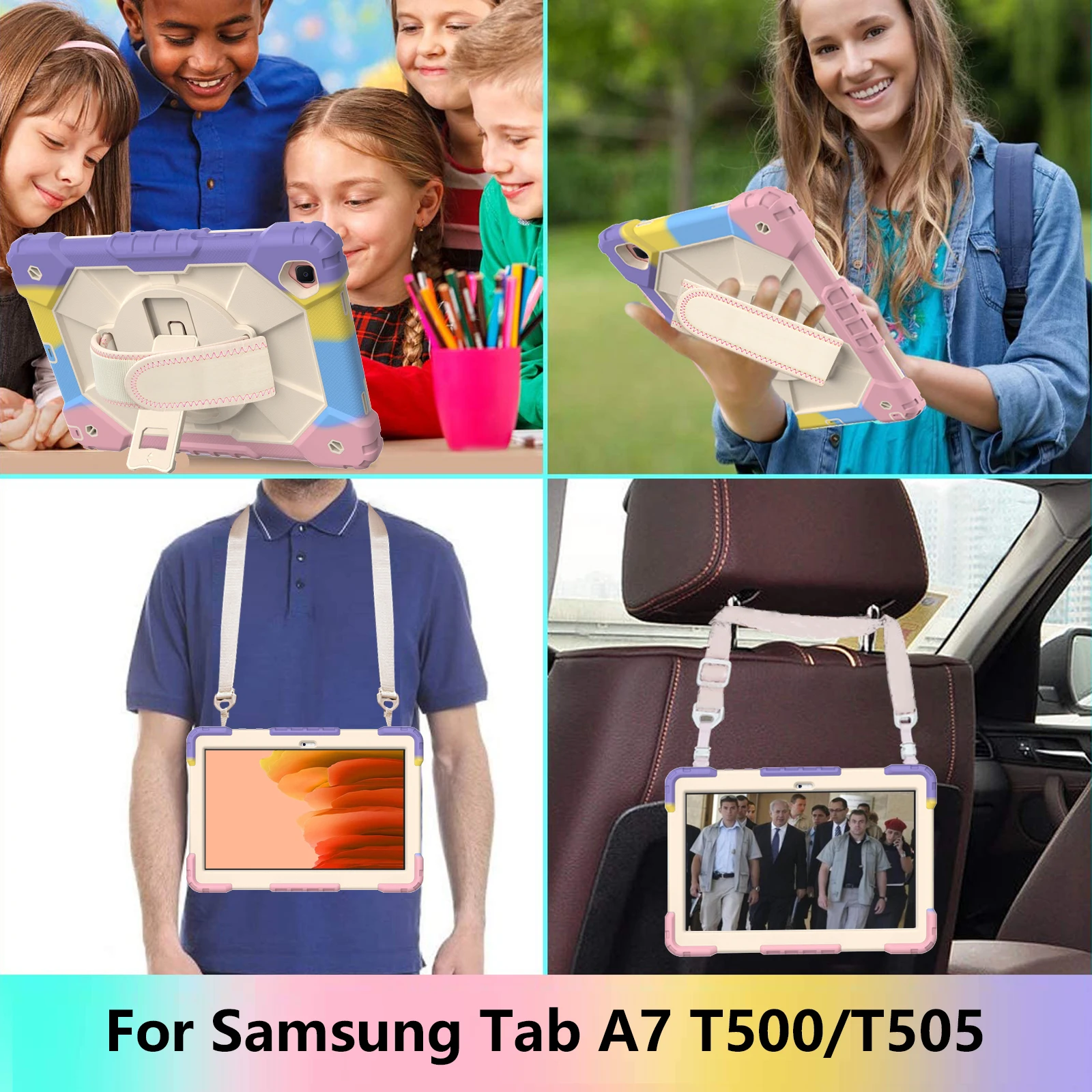 case for samsung galaxy tab a7 2020 10 4 t500 t505 t507 sm t500 sm t505 tablet cover 360 rotation hand kickstand silicone case free global shipping