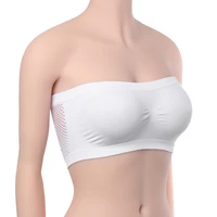 summer breathable strapless chest wraps mesh invisible crop top bra tube tops ladys sexy strapless bandeau boob tube brassiere