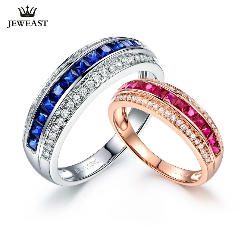 Новинка 2020 Лидер продаж кольцо из чистого золота с натуральным Рубином сапфиром