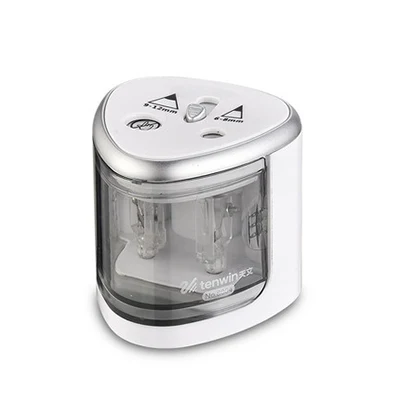 8004-silver Tenwin электрическая точилка для карандашей Автоматическая точилка для карандашей Kawaii ручка нож батарея/USB зарядка питание канцелярские принадлежности - Цвет: 8004-silver